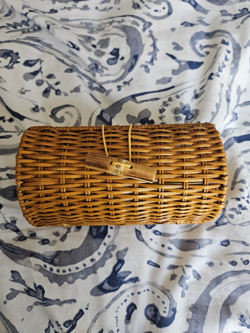 Lilly Pulitzer Woven Rattan Clutch Bag in Natural Brown